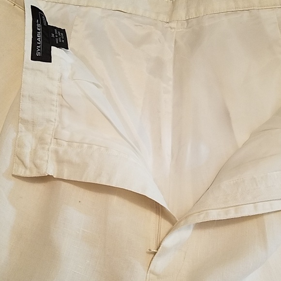 Vtg. Syllables Linen 100% Bermuda Shorts Size 34 - Picture 8 of 8